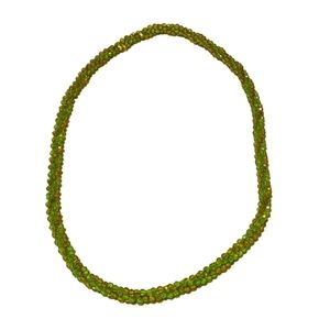 Vintage ladies spring green long 40" chunky beaded necklace